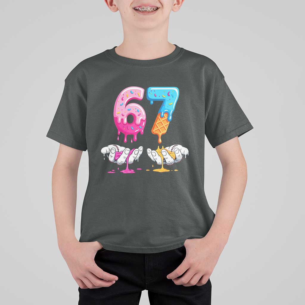 Funny 67 Six Seven Ice Cream Drip T Shirt For Kid Cool Meme 6 7 Funny Number Couple Matching Costume - Wonder Print Shop