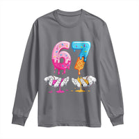 Funny 67 Six Seven Ice Cream Drip Long Sleeve Shirt Cool Meme 6 7 Funny Number Couple Matching Costume - Wonder Print Shop