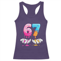 Funny 67 Six Seven Ice Cream Drip Racerback Tank Top Cool Meme 6 7 Funny Number Couple Matching Costume - Wonder Print Shop