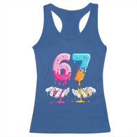 Funny 67 Six Seven Ice Cream Drip Racerback Tank Top Cool Meme 6 7 Funny Number Couple Matching Costume - Wonder Print Shop