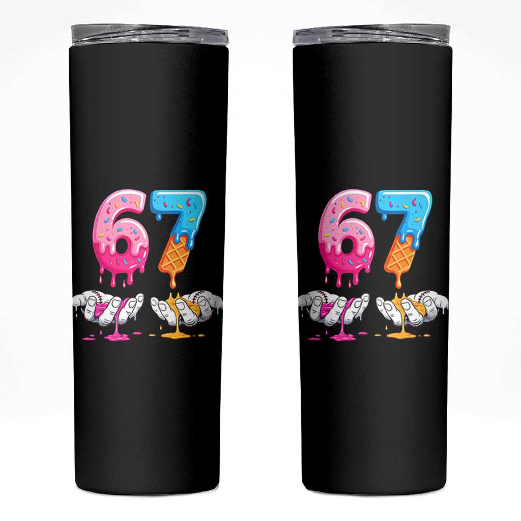 Funny 67 Six Seven Ice Cream Drip Skinny Tumbler Cool Meme 6 7 Funny Number Couple Matching Costume - Wonder Print Shop
