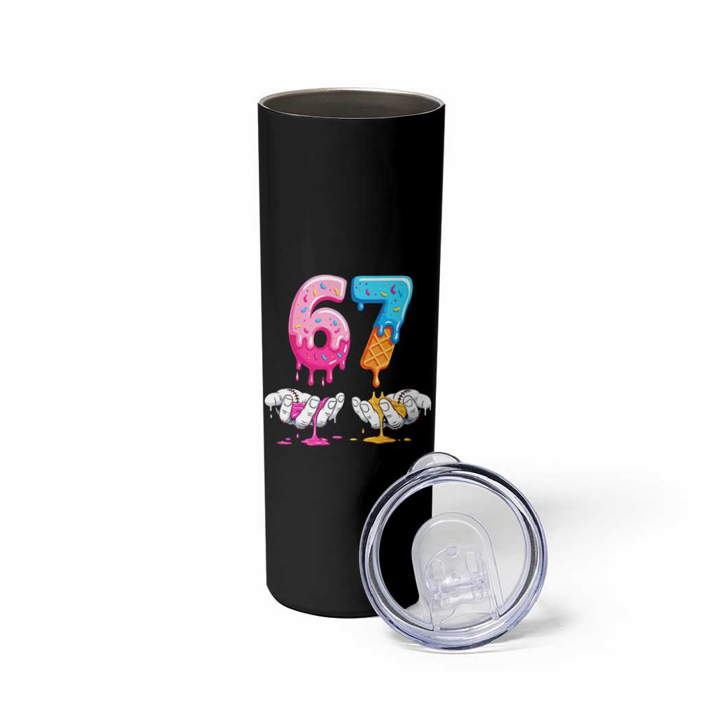 Funny 67 Six Seven Ice Cream Drip Skinny Tumbler Cool Meme 6 7 Funny Number Couple Matching Costume - Wonder Print Shop