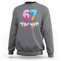 Funny 67 Six Seven Ice Cream Drip Sweatshirt Cool Meme 6 7 Funny Number Couple Matching Costume - Wonder Print Shop