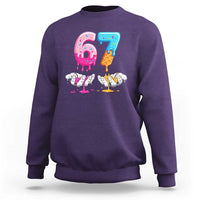 Funny 67 Six Seven Ice Cream Drip Sweatshirt Cool Meme 6 7 Funny Number Couple Matching Costume - Wonder Print Shop