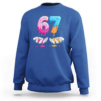 Funny 67 Six Seven Ice Cream Drip Sweatshirt Cool Meme 6 7 Funny Number Couple Matching Costume - Wonder Print Shop