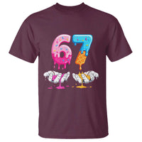 Funny 67 Six Seven Ice Cream Drip T Shirt Cool Meme 6 7 Funny Number Couple Matching Costume - Wonder Print Shop