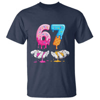 Funny 67 Six Seven Ice Cream Drip T Shirt Cool Meme 6 7 Funny Number Couple Matching Costume - Wonder Print Shop