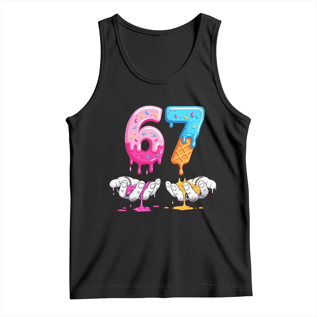 Funny 67 Six Seven Ice Cream Drip Tank Top Cool Meme 6 7 Funny Number Couple Matching Costume - Wonder Print Shop