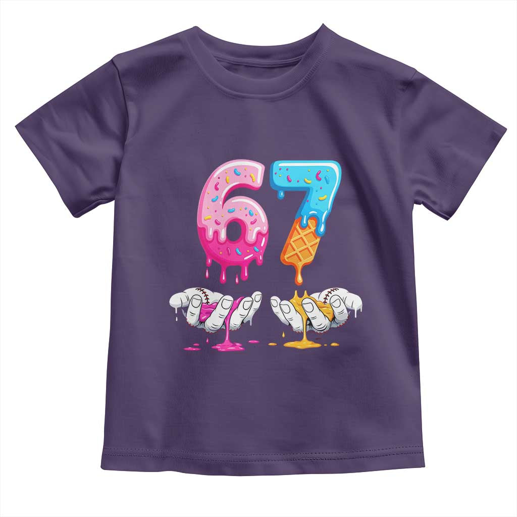 Funny 67 Six Seven Ice Cream Drip Toddler T Shirt Cool Meme 6 7 Funny Number Couple Matching Costume - Wonder Print Shop