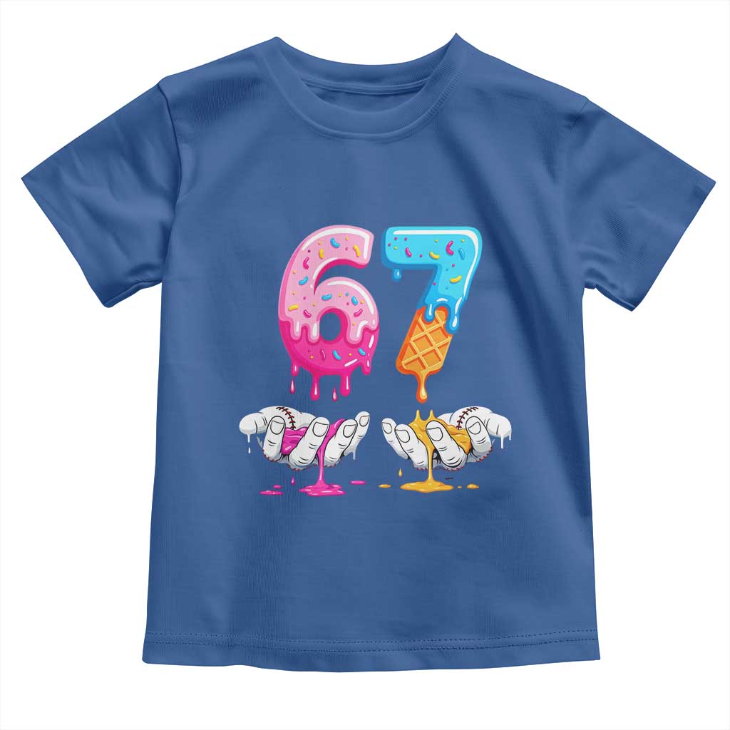 Funny 67 Six Seven Ice Cream Drip Toddler T Shirt Cool Meme 6 7 Funny Number Couple Matching Costume - Wonder Print Shop