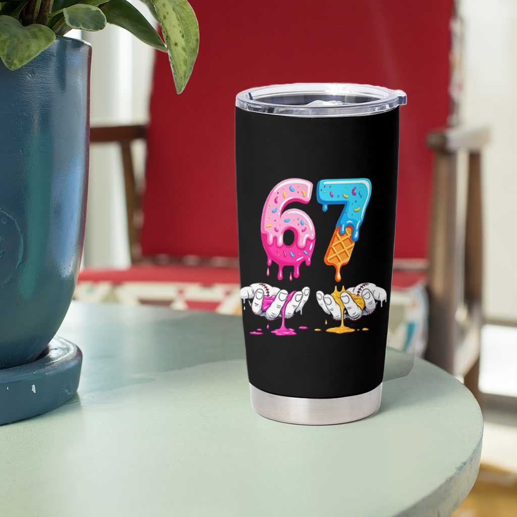 Funny 67 Six Seven Ice Cream Drip Tumbler Cup Cool Meme 6 7 Funny Number Couple Matching Costume - Wonder Print Shop