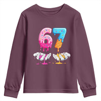 Funny 67 Six Seven Ice Cream Drip Youth Sweatshirt Cool Meme 6 7 Funny Number Couple Matching Costume - Wonder Print Shop