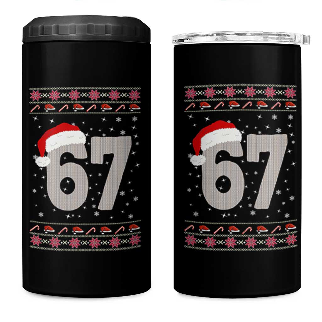Funny Six Seven 6 7 Meme Ugly Christmas 4 in 1 Can Cooler Tumbler Gen Alpha Slang - Wonder Print Shop