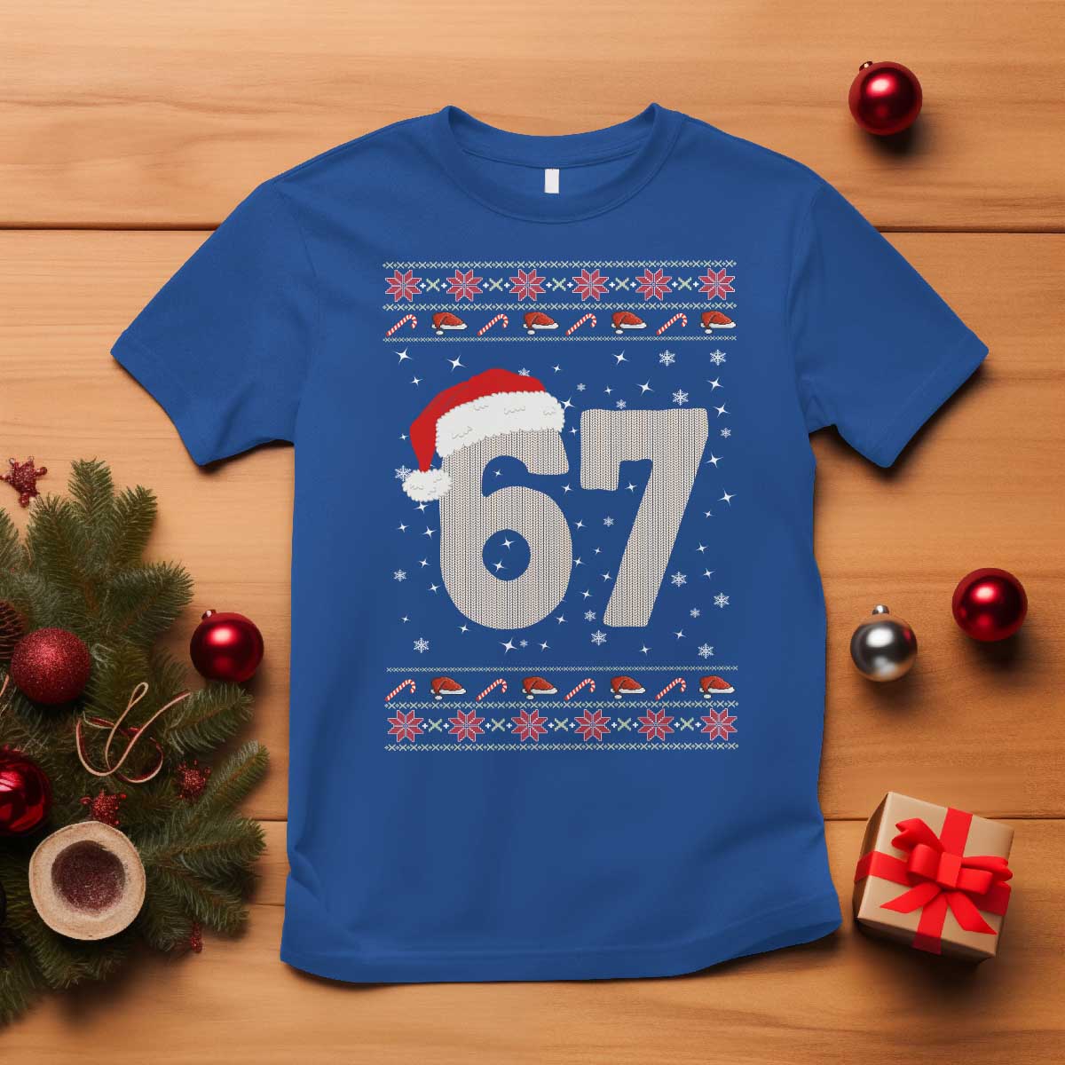 Funny Six Seven 6 7 Meme Ugly Christmas T Shirt Gen Alpha Slang - Wonder Print Shop