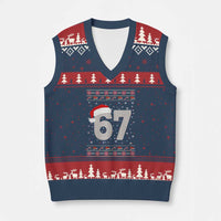 Funny Six Seven 6 7 Meme Ugly Xmas V-Neck Knit Sweater Vest Gen Alpha Slang - Wonder Print Shop