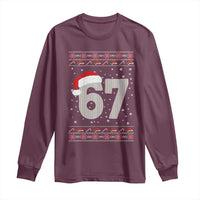 Funny Six Seven 6 7 Meme Ugly Christmas Long Sleeve Shirt Gen Alpha Slang - Wonder Print Shop