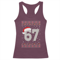 Funny Six Seven 6 7 Meme Ugly Christmas Racerback Tank Top Gen Alpha Slang - Wonder Print Shop