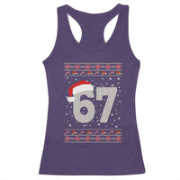 Funny Six Seven 6 7 Meme Ugly Christmas Racerback Tank Top Gen Alpha Slang - Wonder Print Shop