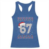 Funny Six Seven 6 7 Meme Ugly Christmas Racerback Tank Top Gen Alpha Slang - Wonder Print Shop