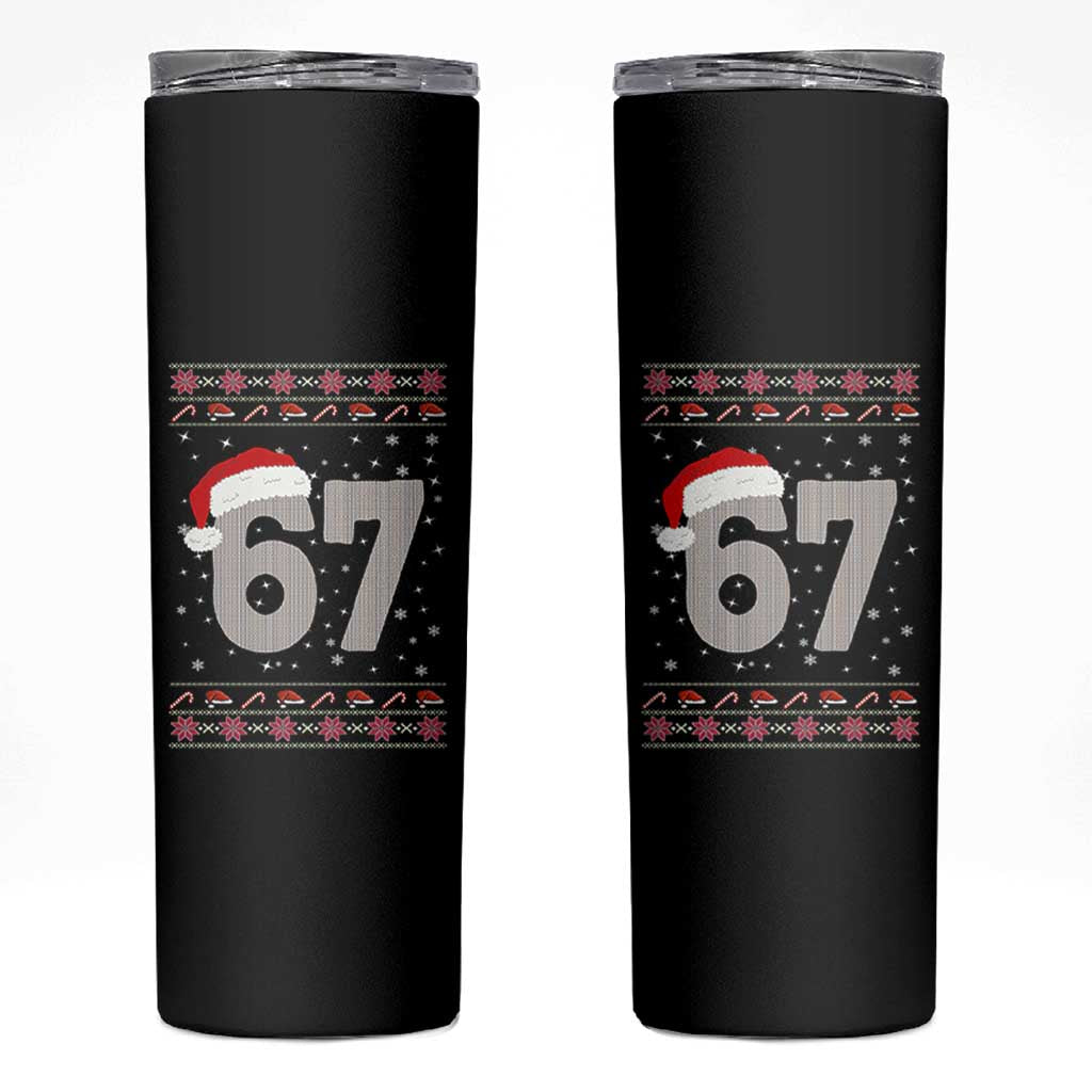 Funny Six Seven 6 7 Meme Ugly Christmas Skinny Tumbler Gen Alpha Slang - Wonder Print Shop