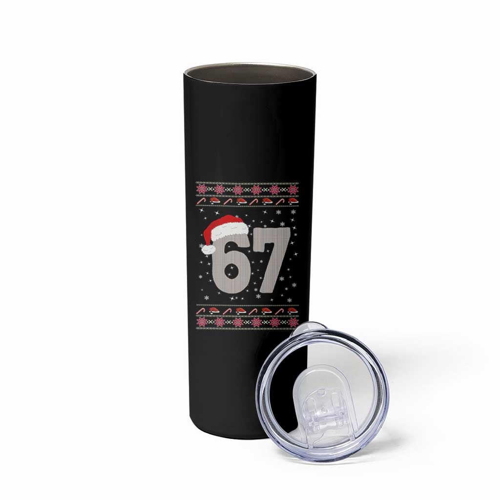 Funny Six Seven 6 7 Meme Ugly Christmas Skinny Tumbler Gen Alpha Slang - Wonder Print Shop