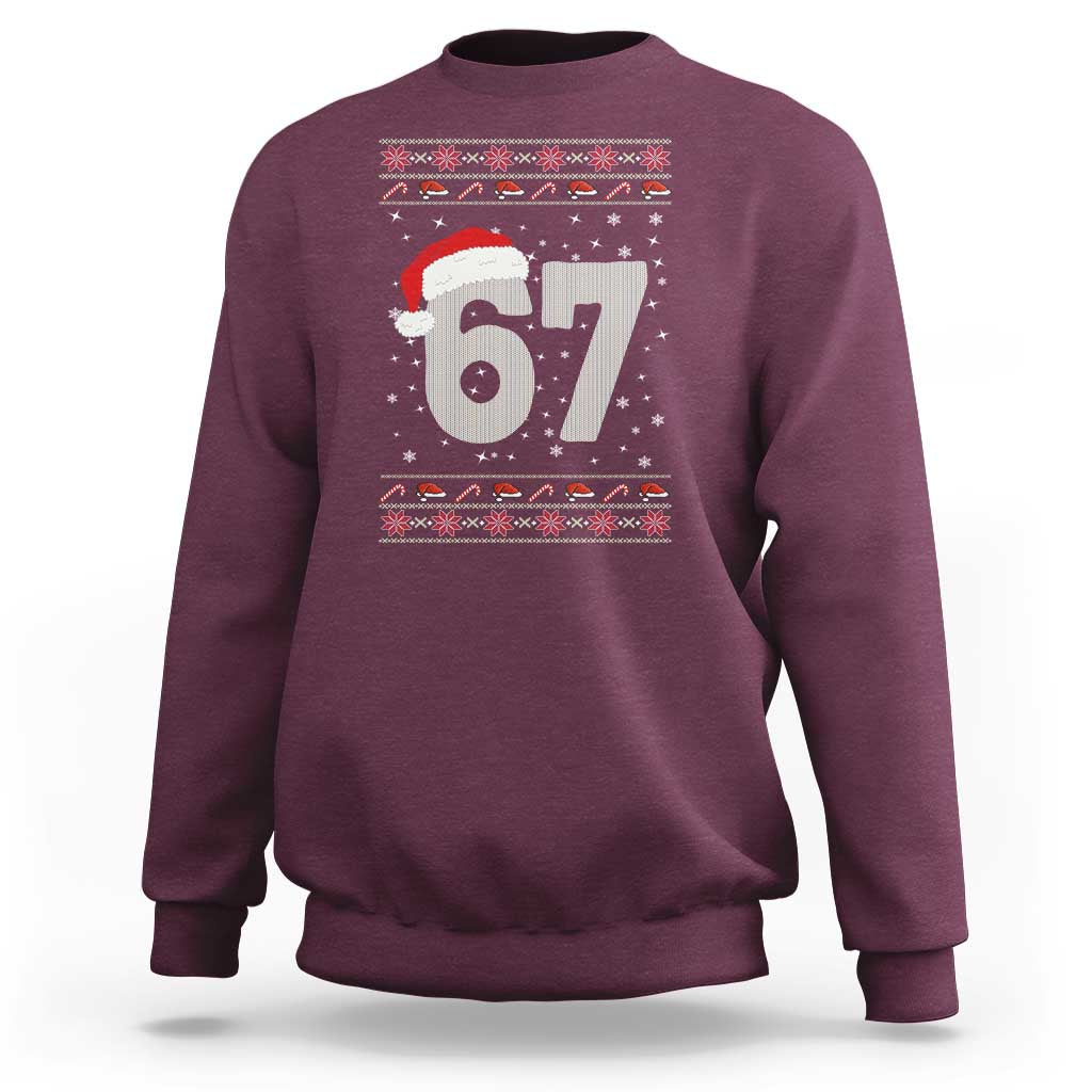 Funny Six Seven 6 7 Meme Ugly Christmas Sweatshirt Gen Alpha Slang - Wonder Print Shop
