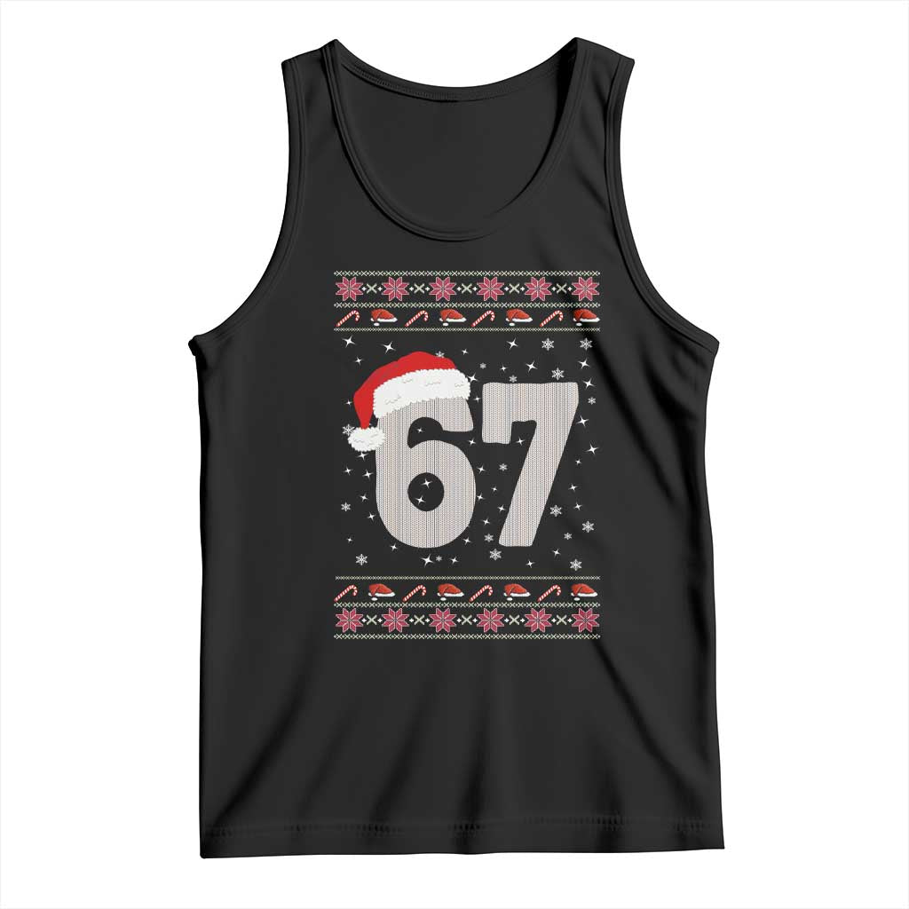Funny Six Seven 6 7 Meme Ugly Christmas Tank Top Gen Alpha Slang - Wonder Print Shop