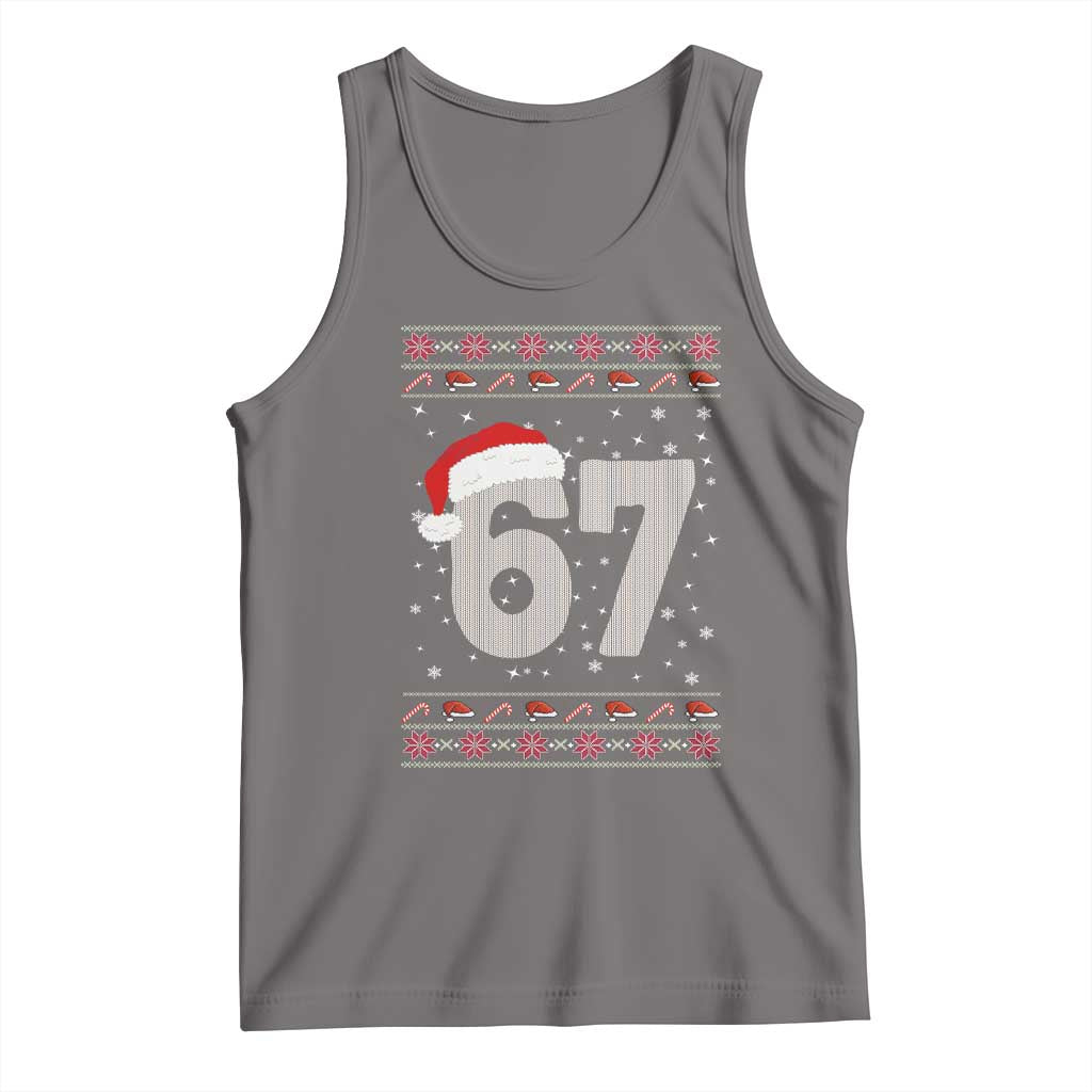 Funny Six Seven 6 7 Meme Ugly Christmas Tank Top Gen Alpha Slang - Wonder Print Shop