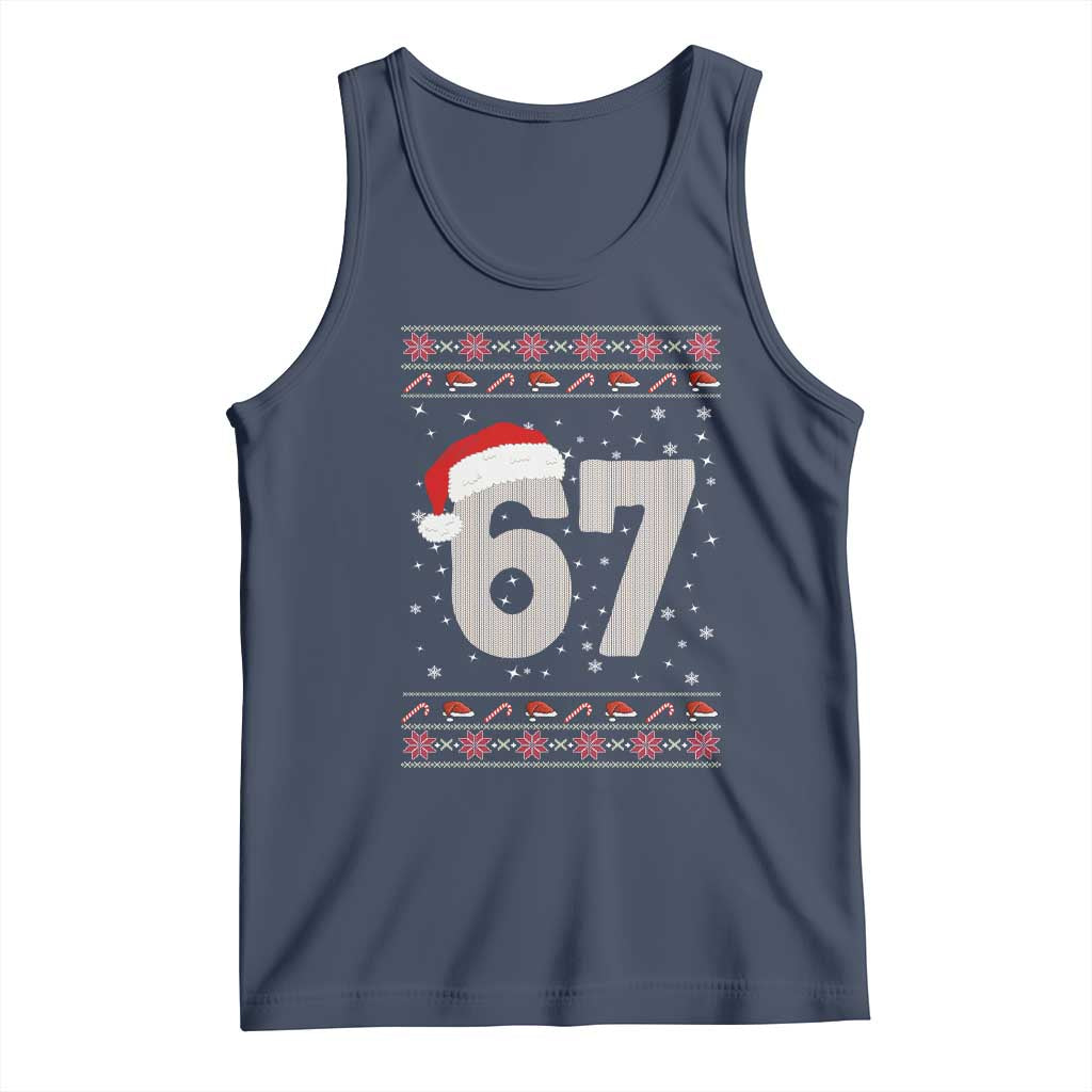 Funny Six Seven 6 7 Meme Ugly Christmas Tank Top Gen Alpha Slang - Wonder Print Shop