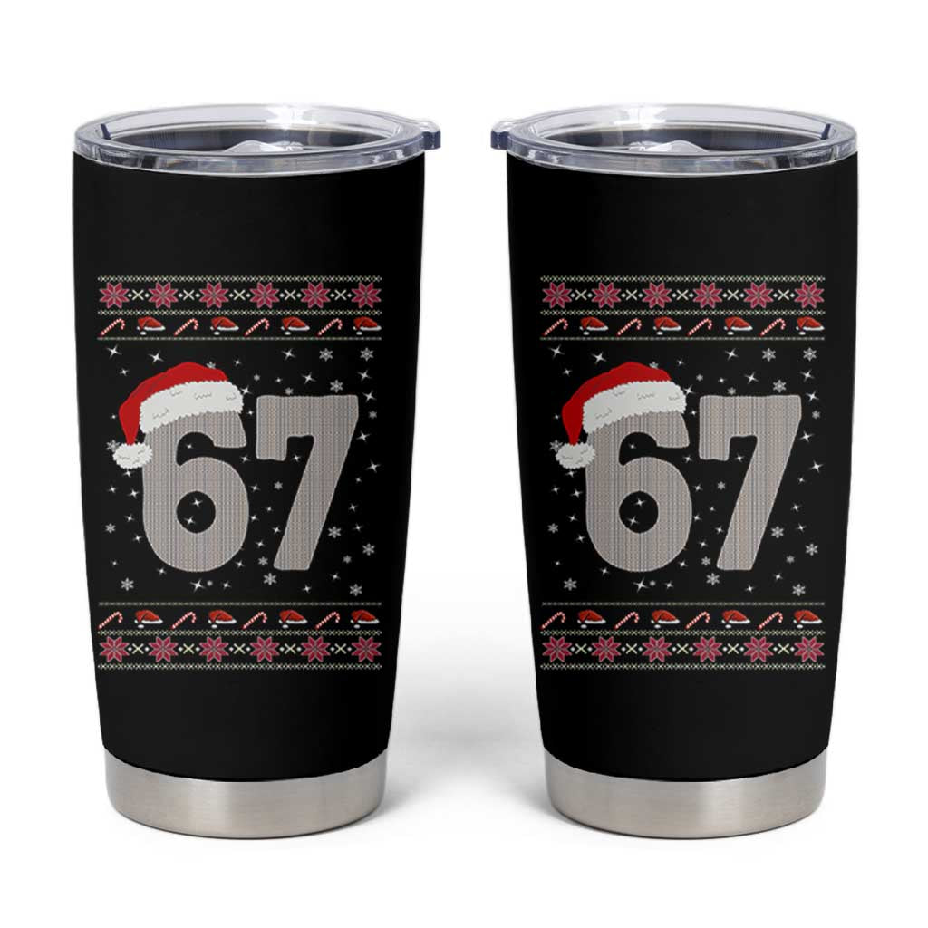 Funny Six Seven 6 7 Meme Ugly Christmas Tumbler Cup Gen Alpha Slang - Wonder Print Shop