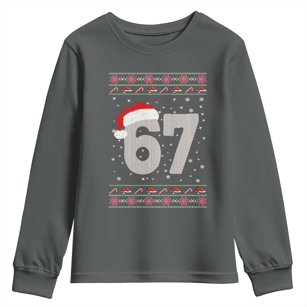 Funny Six Seven 6 7 Meme Ugly Christmas Youth Sweatshirt Gen Alpha Slang - Wonder Print Shop
