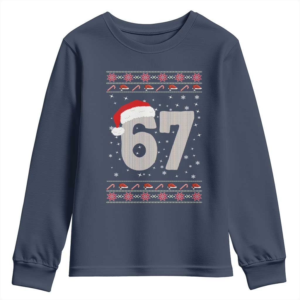 Funny Six Seven 6 7 Meme Ugly Christmas Youth Sweatshirt Gen Alpha Slang - Wonder Print Shop