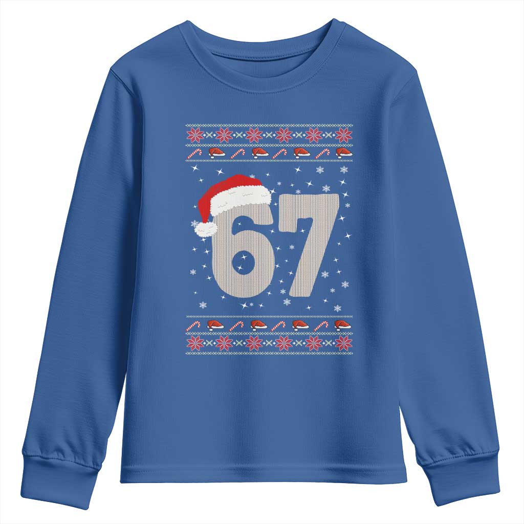 Funny Six Seven 6 7 Meme Ugly Christmas Youth Sweatshirt Gen Alpha Slang - Wonder Print Shop