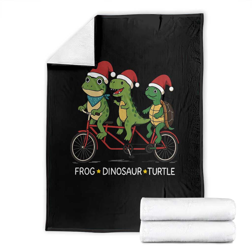 Subtle FDT Christmas Throw Blanket Frog Dinosaur Turtle Political Satire - Wonder Print Shop