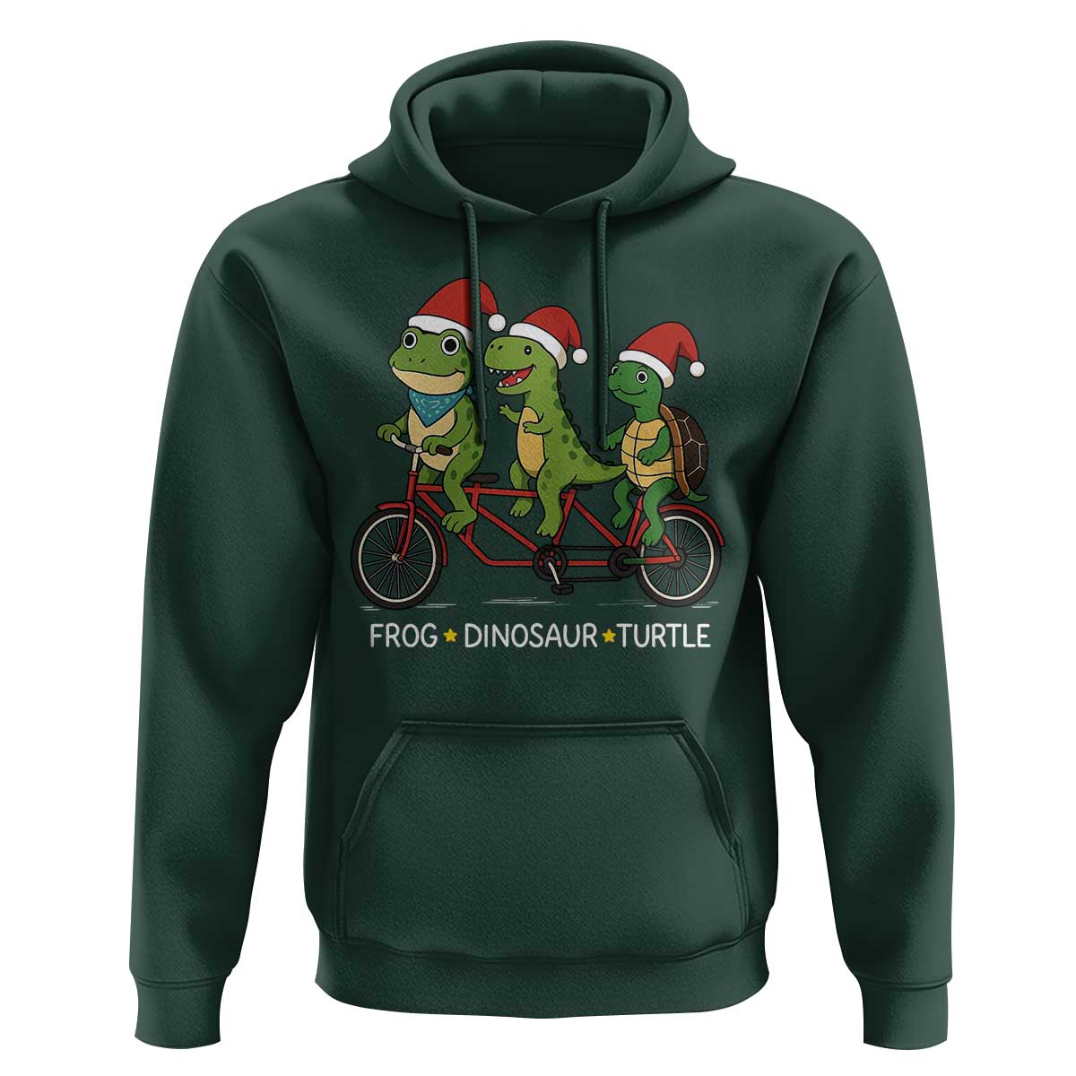 Subtle FDT Christmas Hoodie Frog Dinosaur Turtle Political Satire - Wonder Print Shop