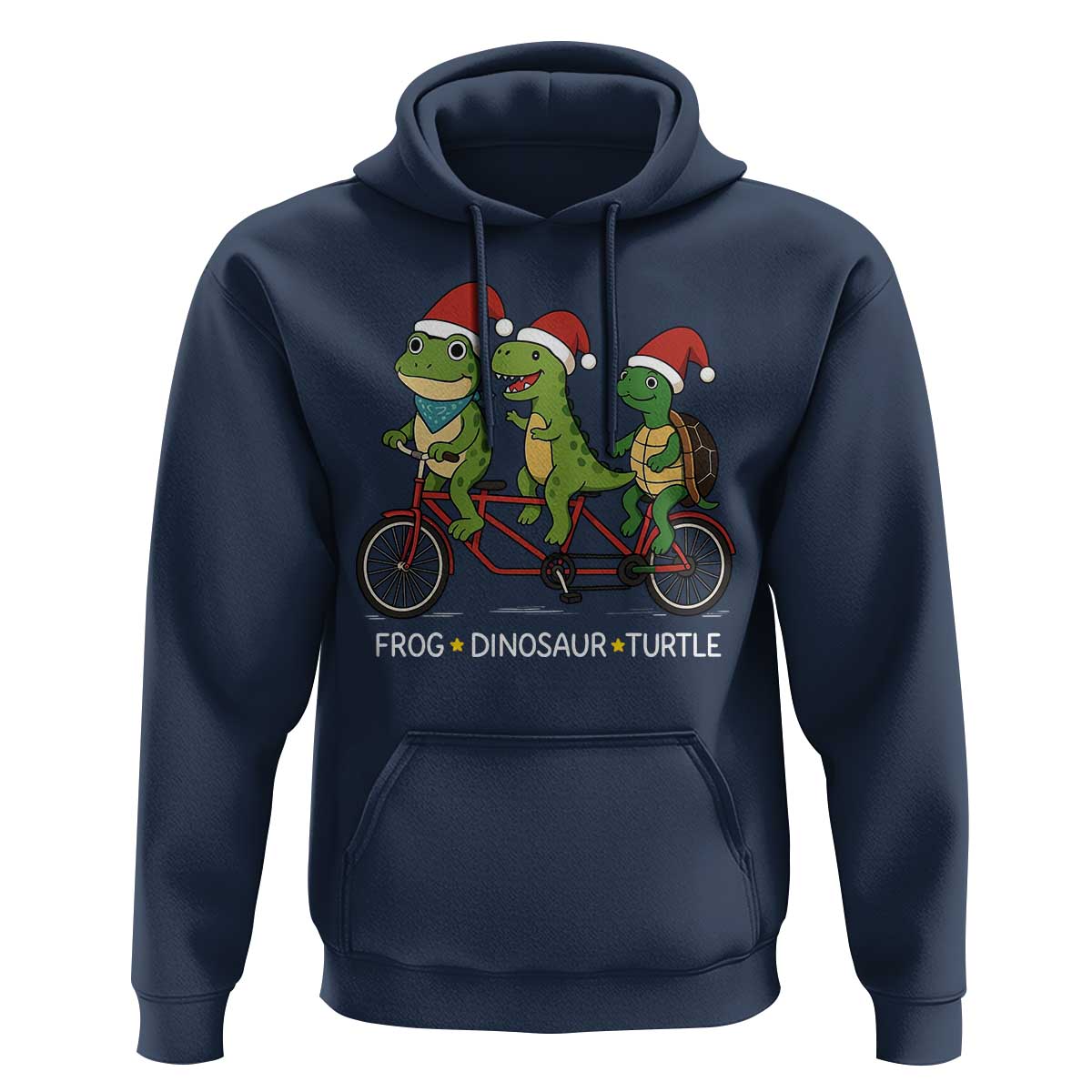 Subtle FDT Christmas Hoodie Frog Dinosaur Turtle Political Satire - Wonder Print Shop