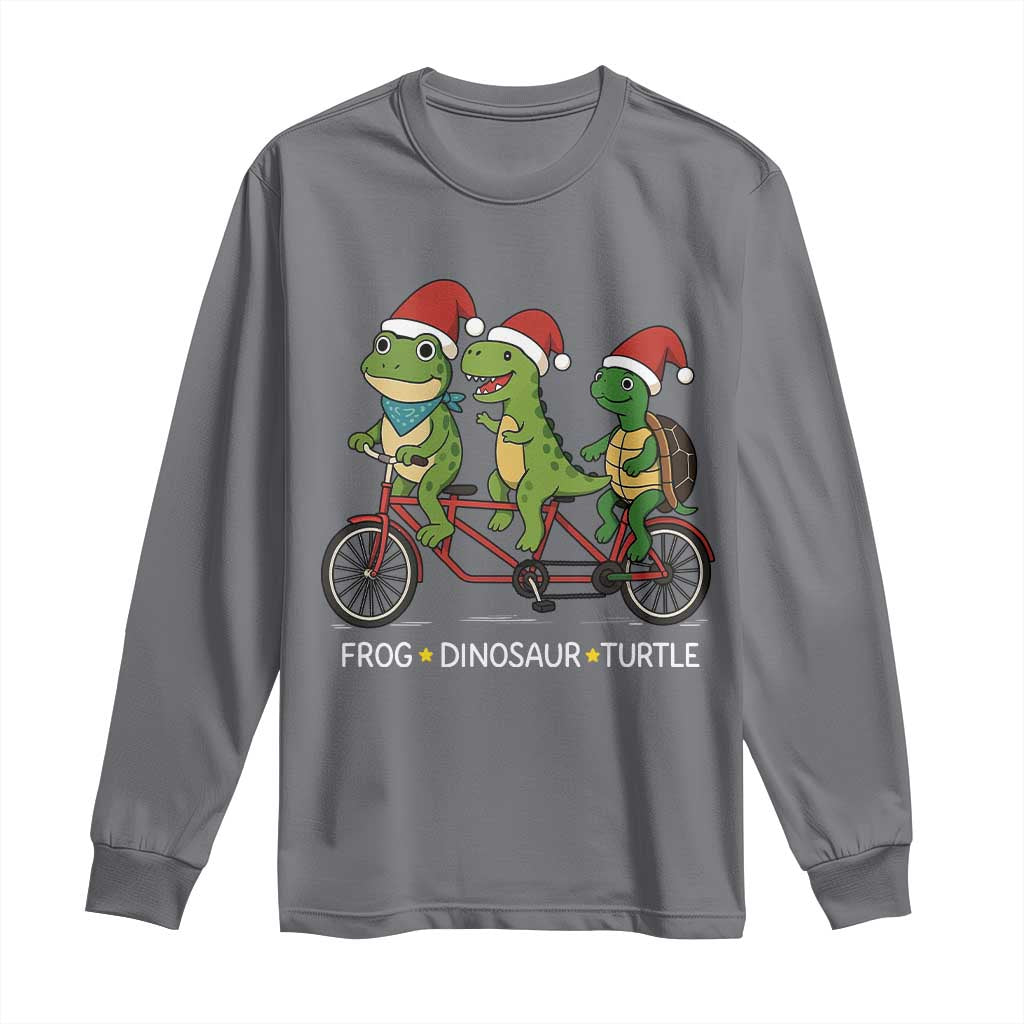 Subtle FDT Christmas Long Sleeve Shirt Frog Dinosaur Turtle Political Satire - Wonder Print Shop