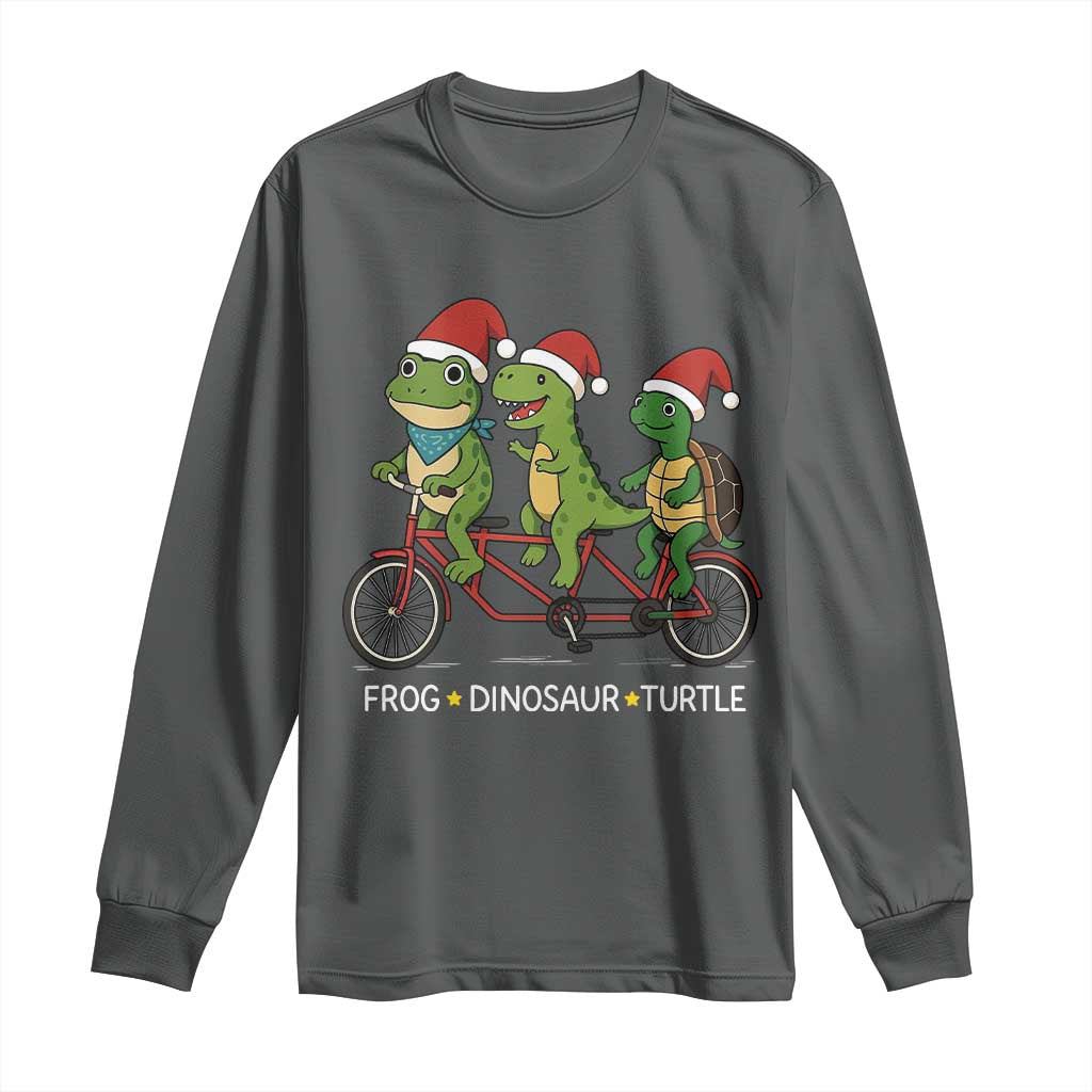 Subtle FDT Christmas Long Sleeve Shirt Frog Dinosaur Turtle Political Satire - Wonder Print Shop