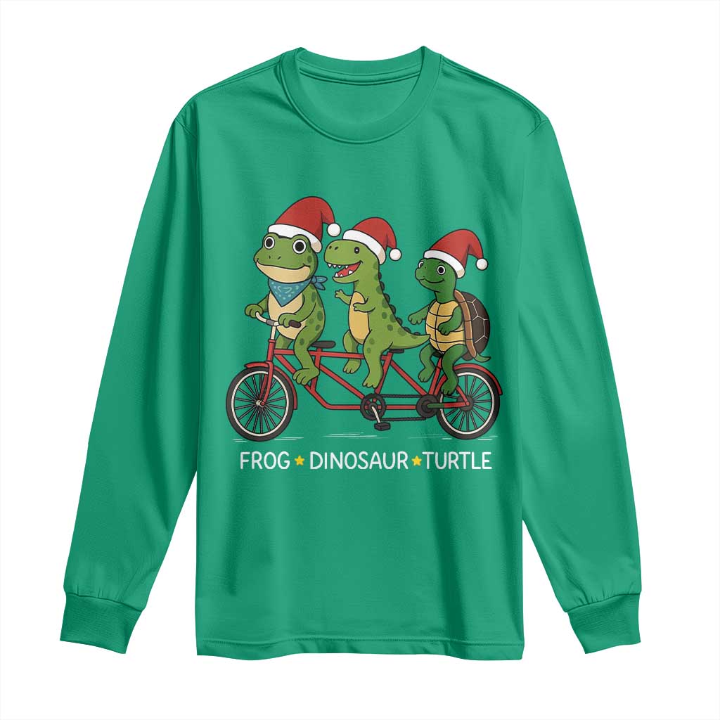 Subtle FDT Christmas Long Sleeve Shirt Frog Dinosaur Turtle Political Satire - Wonder Print Shop