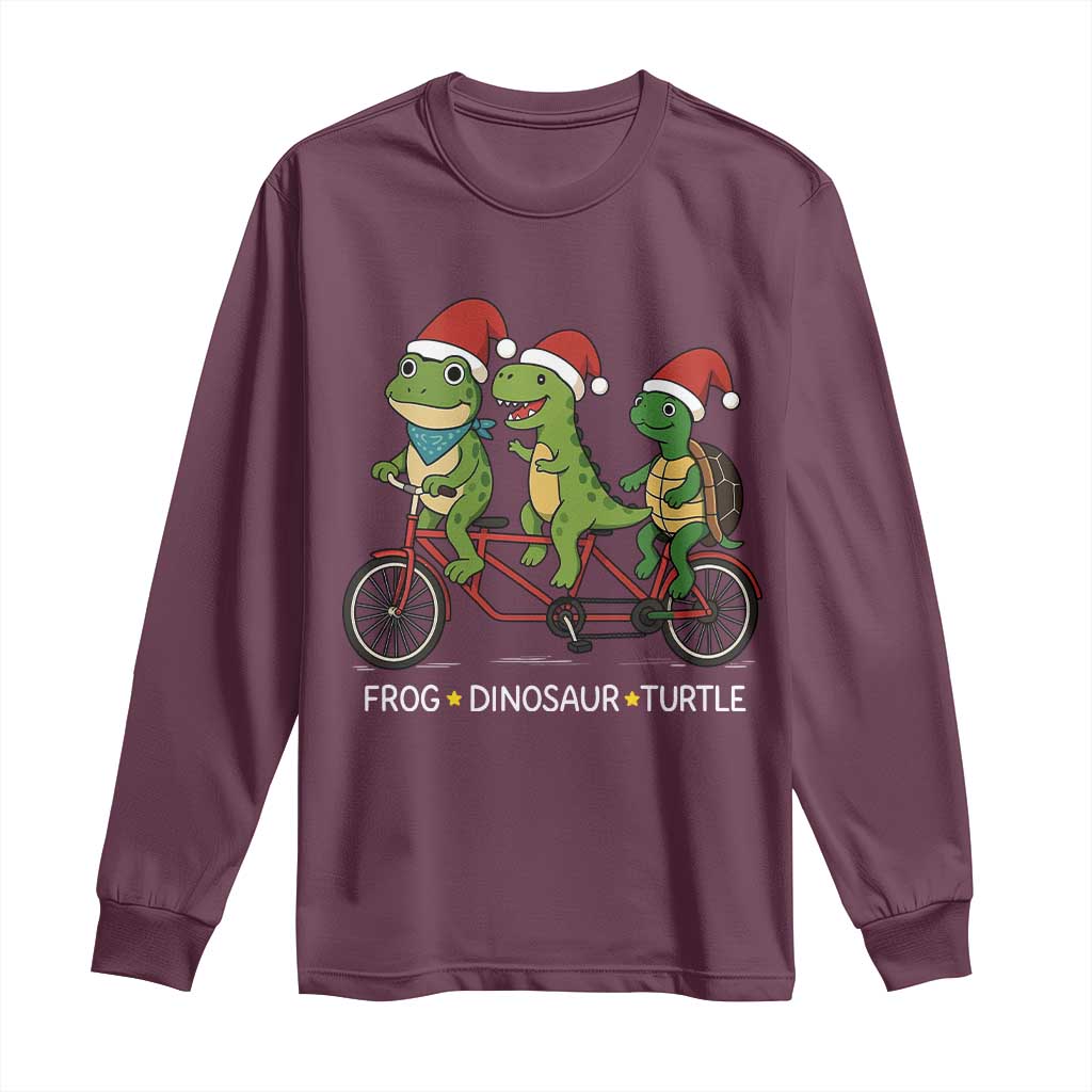 Subtle FDT Christmas Long Sleeve Shirt Frog Dinosaur Turtle Political Satire - Wonder Print Shop