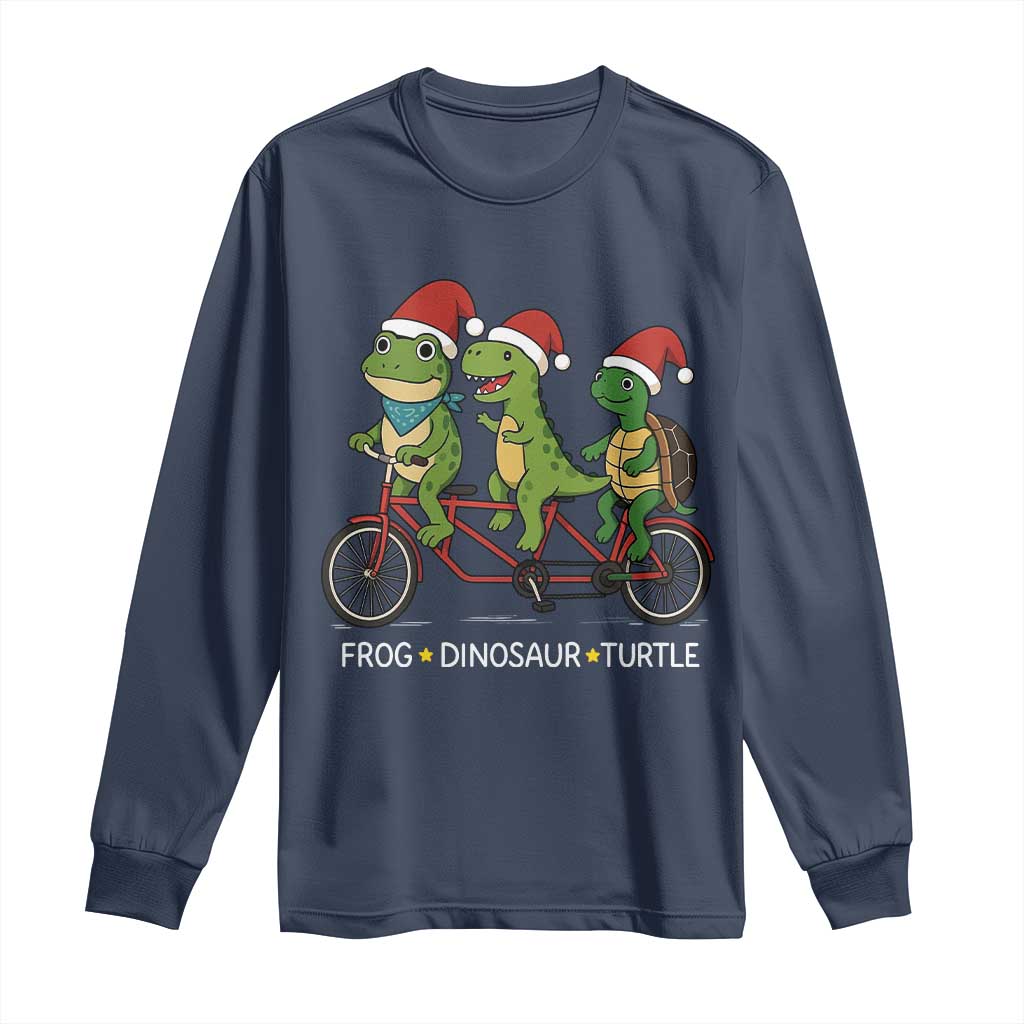 Subtle FDT Christmas Long Sleeve Shirt Frog Dinosaur Turtle Political Satire - Wonder Print Shop