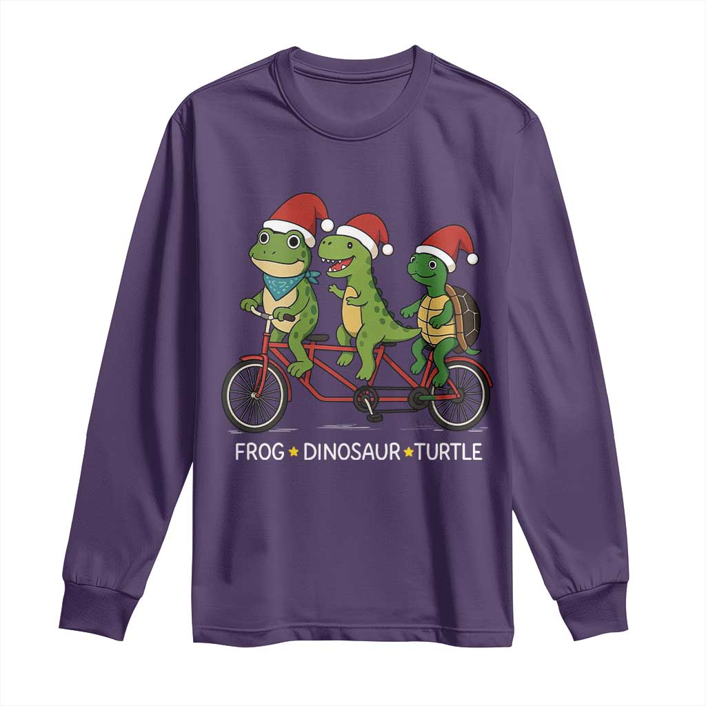Subtle FDT Christmas Long Sleeve Shirt Frog Dinosaur Turtle Political Satire - Wonder Print Shop