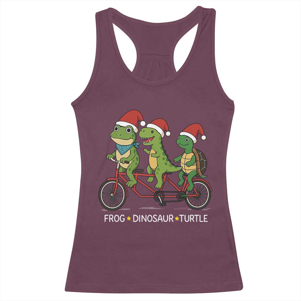 Subtle FDT Christmas Racerback Tank Top Frog Dinosaur Turtle Political Satire - Wonder Print Shop