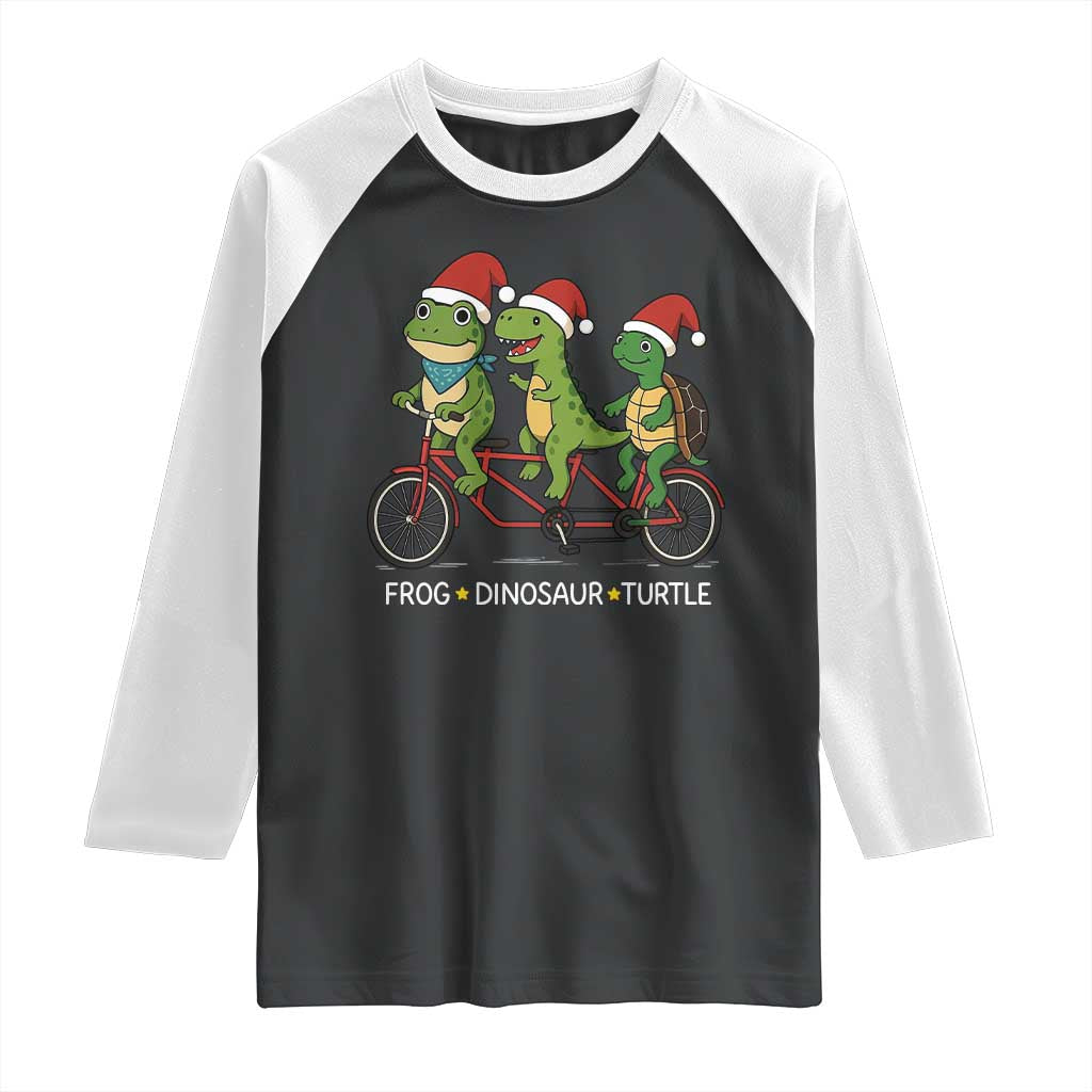 Subtle FDT Christmas Raglan Shirt Frog Dinosaur Turtle Political Satire - Wonder Print Shop