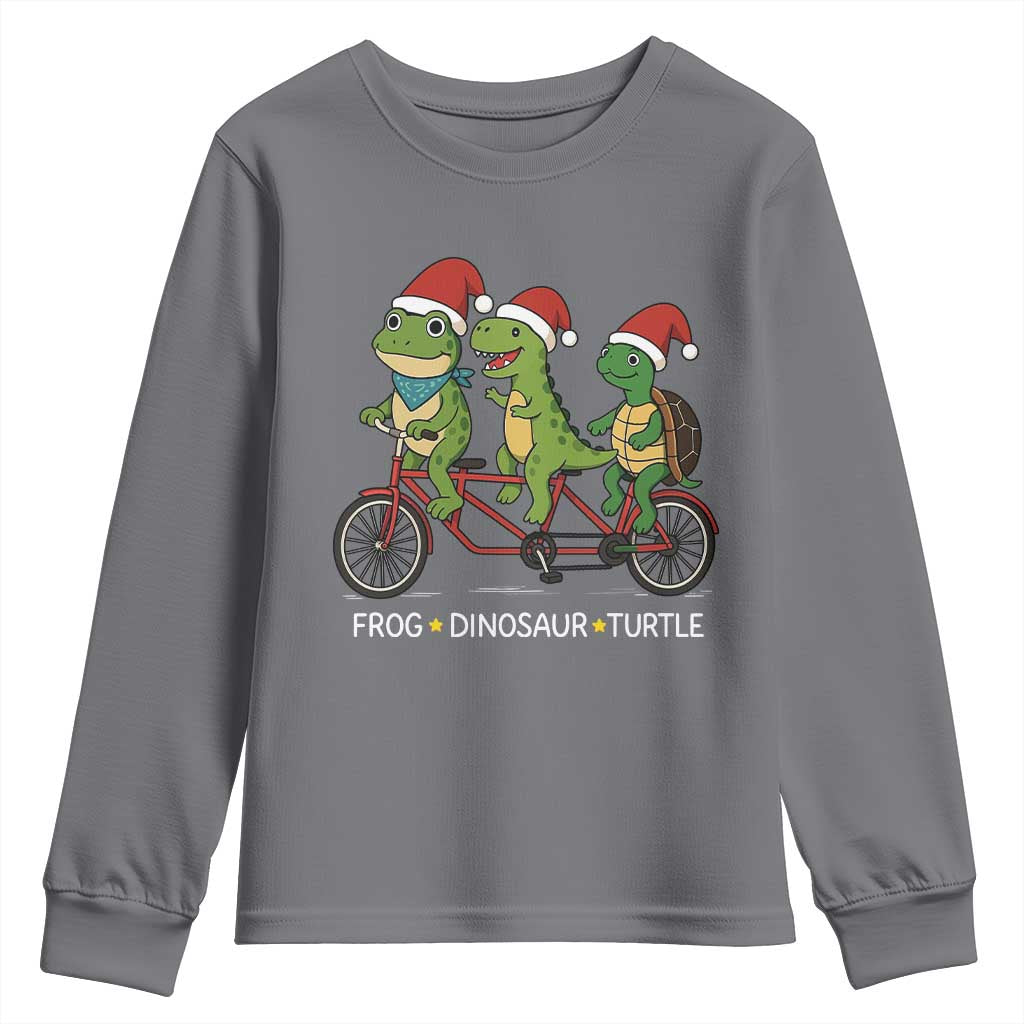 Subtle FDT Christmas Youth Sweatshirt Frog Dinosaur Turtle Political Satire - Wonder Print Shop
