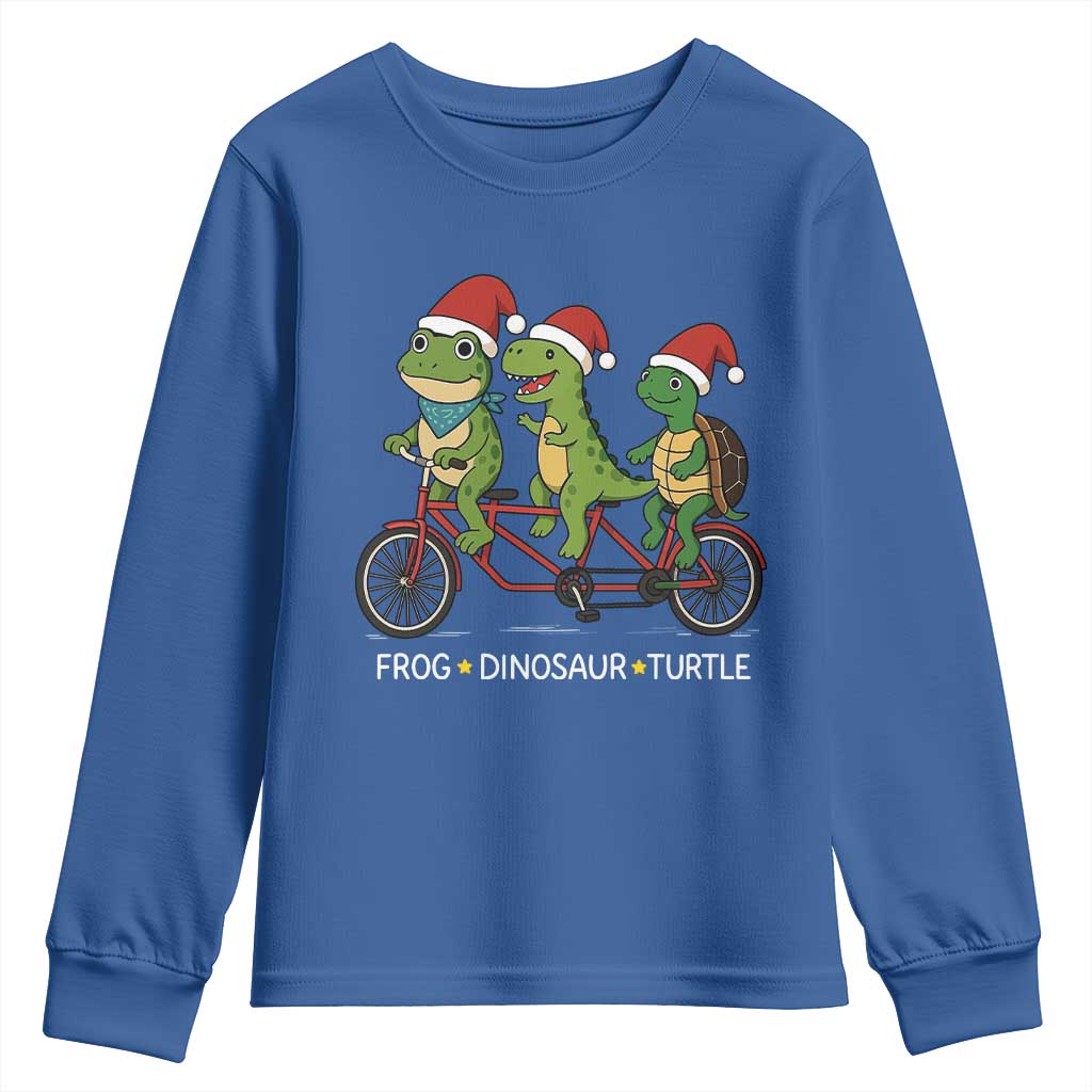 Subtle FDT Christmas Youth Sweatshirt Frog Dinosaur Turtle Political Satire - Wonder Print Shop