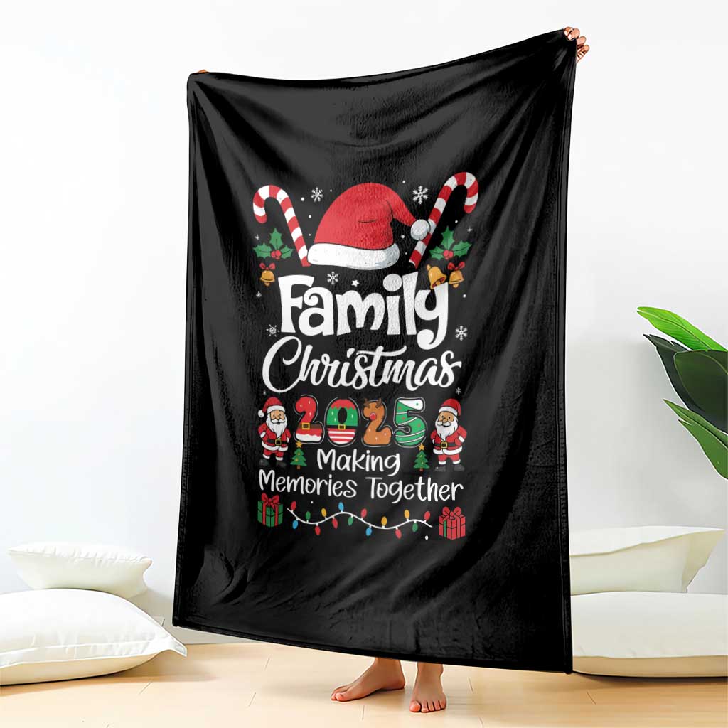 Family Christmas 2025 Throw Blanket Matching Xmas Squad Santa - Wonder Print Shop