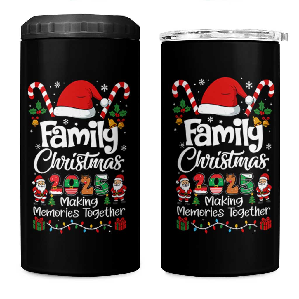 Family Christmas 2025 4 in 1 Can Cooler Tumbler Matching Xmas Squad Santa - Wonder Print Shop