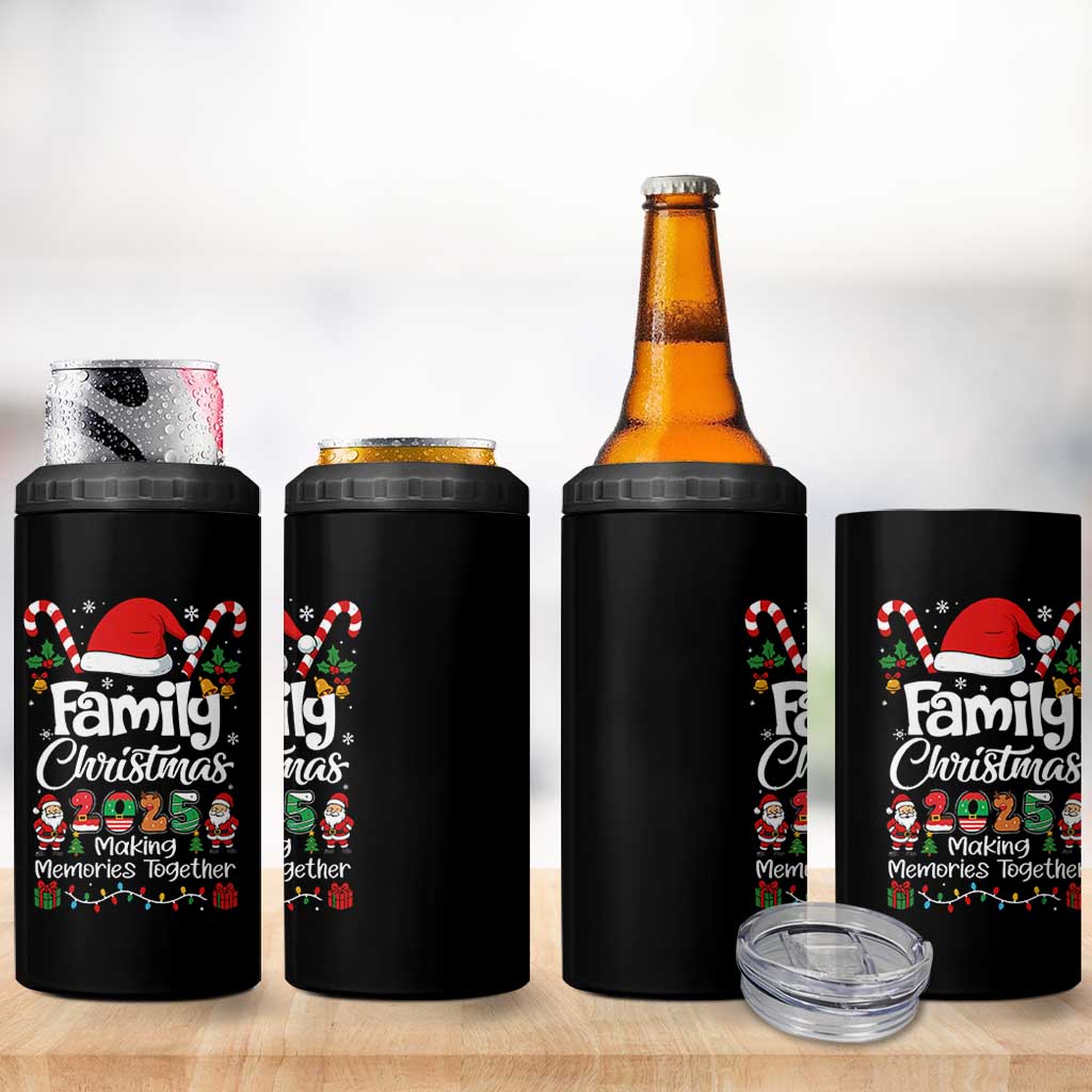 Family Christmas 2025 4 in 1 Can Cooler Tumbler Matching Xmas Squad Santa - Wonder Print Shop