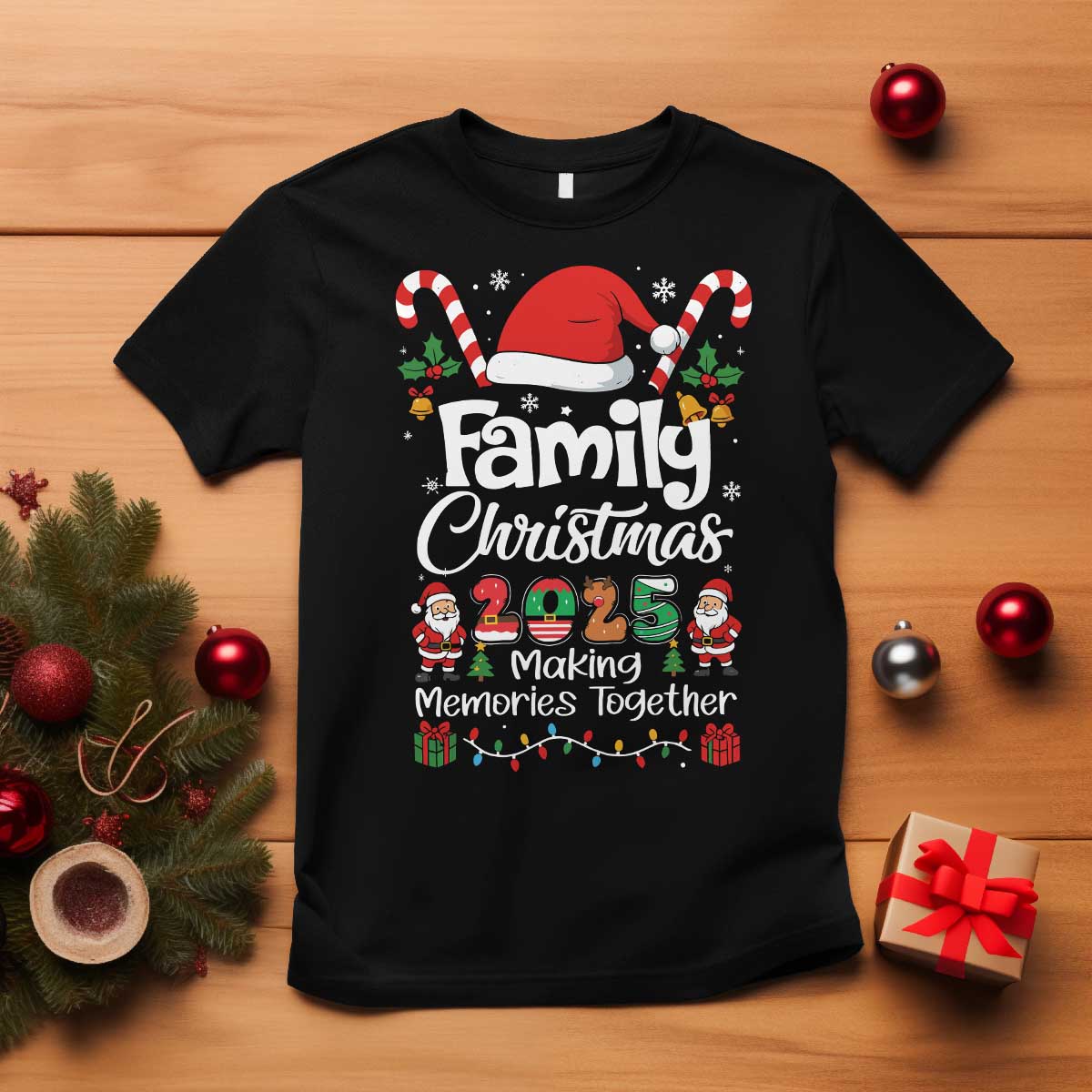 Family Christmas 2025 T Shirt Matching Xmas Squad Santa - Wonder Print Shop